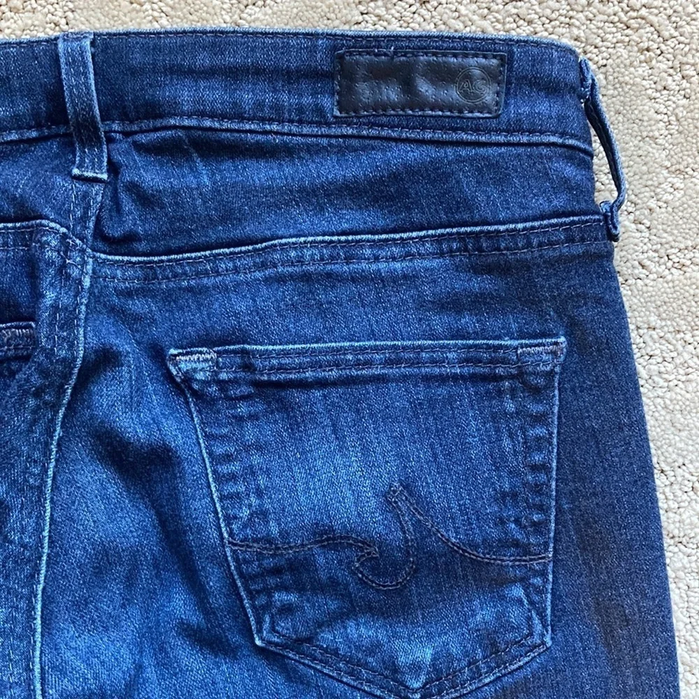 AG Adriano Goldschmied Dark Blue High Rise Skinny Ankle Jeans Size 25R Pockets